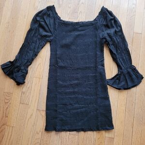 NWT Cotton On Off-Shoulder Black Smocked Dress L